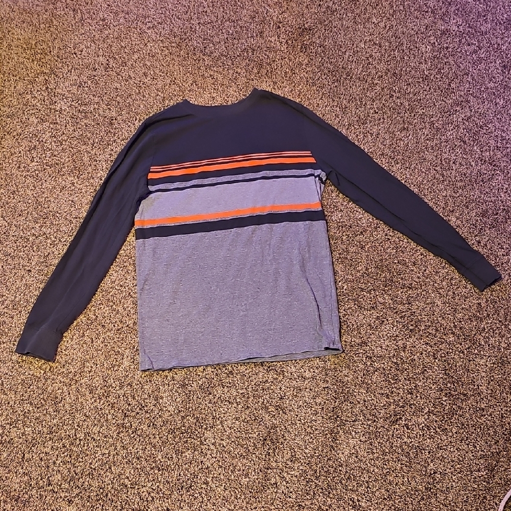 Cat & Jack Navy and Gray Long Sleeve Tee with Stripes